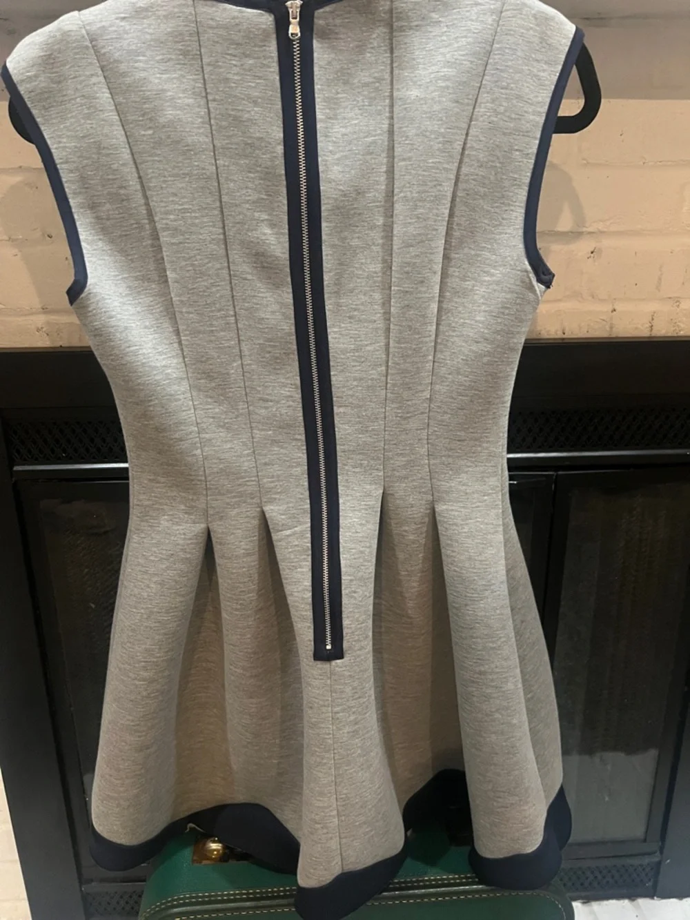 I CANT EVEN TAKE IT - LOVE LOVE - Gabby Skye Grey Mini Dress with Navy Trim - Picture 8 of 10